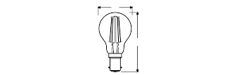 LED žárovka P45 Ball B15d 4W = 40W 470lm 2700K Warm 300° Retrofit Filament CLASSIC Osram