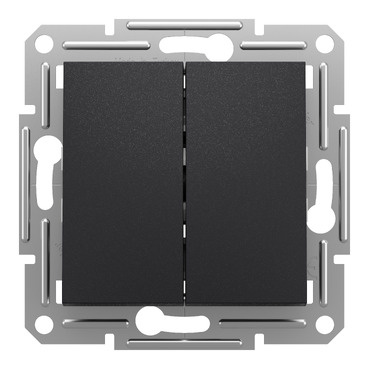 Dvojitý spínač bez rámečku NO kontakt Antracit Asfora Schneider