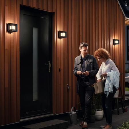 LED zahradní lampa nástěnná lampa PARTERRE myGarden 8W 2700K IP44 kostka černá PHILIPS