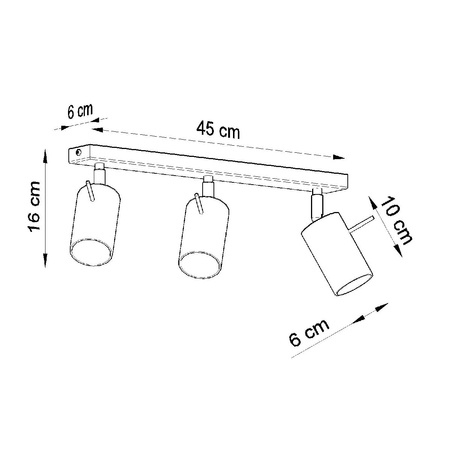 Svítidlo pro povrchovou montáž RING 3L 3xGU10 Reflektor halogenový pohyblivý Minimalist Chrome SOLLUX