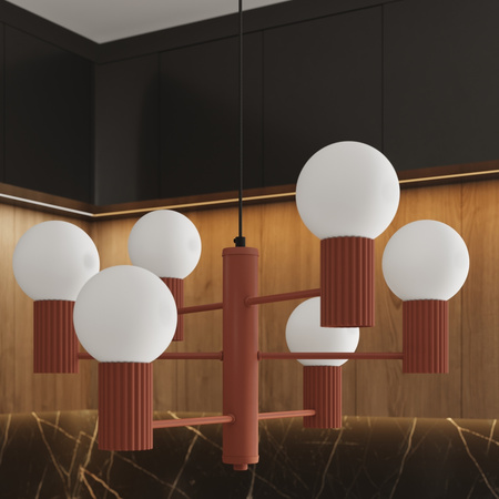 Lustr Závěsné svítidlo 6x G9 Hliník Ochre Red Halo French Sky SL.1833 Sollux