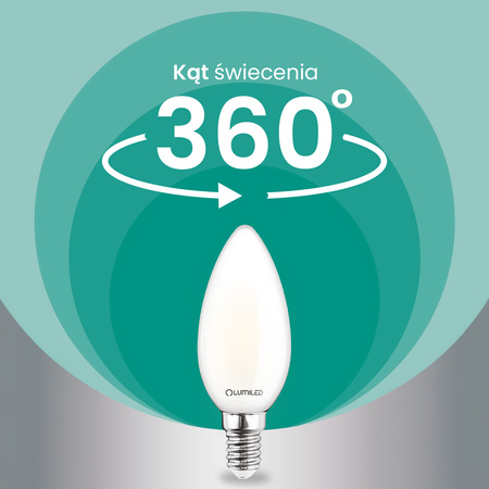 10x LED žárovka E14 svíčka B35 2,2W 470lm = 40W 2700K teplá bílá 360° Filament energetická třída A LUMILED