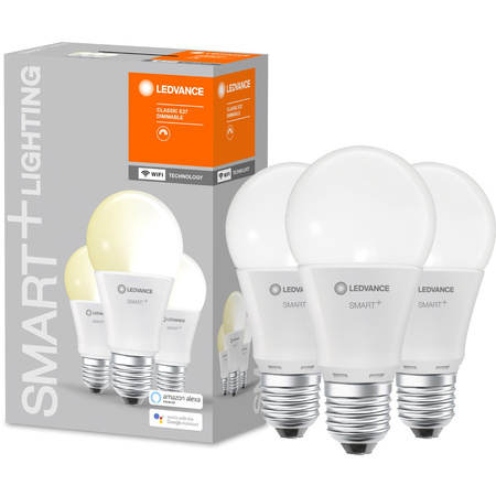 3x LED žárovka E27 A60 9.5W 1055lm 2700K Teplá bílá LEDVANCE SMART+ WiFi Stmívatelné