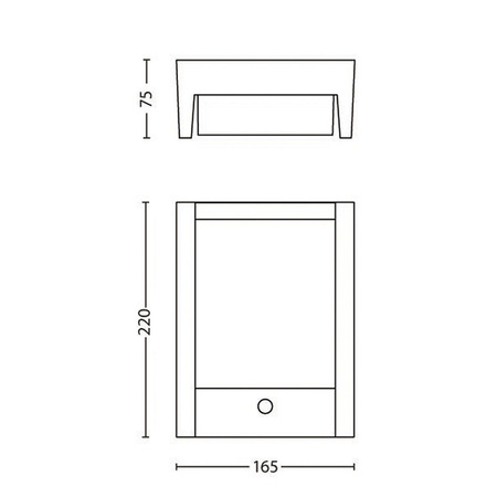 Zahradní nástěnná lampa LED ARBOUR 3,8W Senzor pohybu 2700K teplá bílá IP44 Antracit PHILIPS