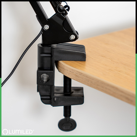 Stolní lampa LED 8W CCT Kreslící stolní lampa 3x zvětšovací sklo LUCA 2 Black LUMILED