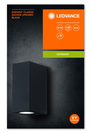 Nástěnné fasádní nástěnné svítidlo ENDURA Classic Square UpDown Black LEDVANCE