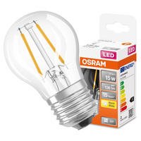 LED žárovka E27 P45 CL 1.5W = 15W 136lm 2700K Teplá bílá 300° vlákno OSRAM STAR