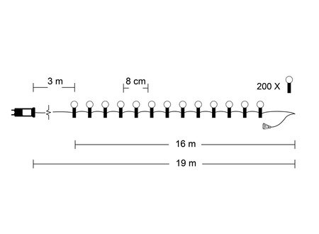 Vánoční světýlka, Světla na stromeček CHERRY BALL 200LED Teplá bílá 3+16m