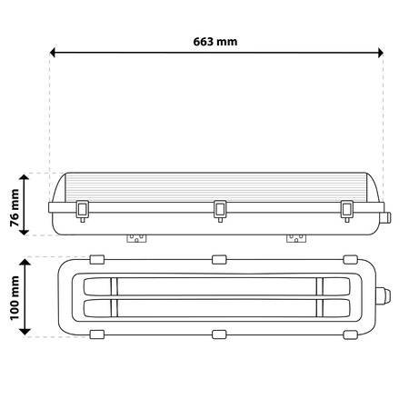 Hermetické Prachotěsné svítidlo T8, G13 IP65 60cm HERSO LUMILED