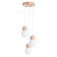 Stropní závěsné svítidlo PEKKA 3P 3xG9 White Wood Skandinávské SOLLUX