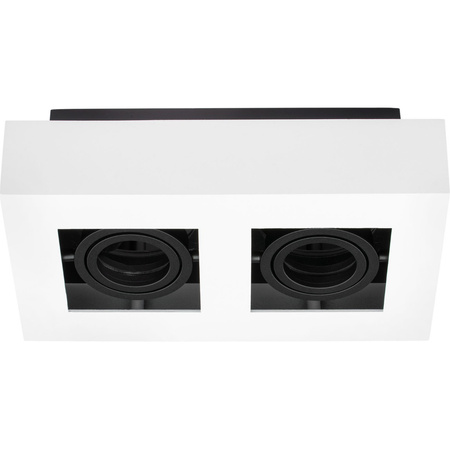 Svítidlo HALOGEN pro povrchovou montáž Pohyblivé 2x GU10 Obdélníkové bílé 85mm NEMO