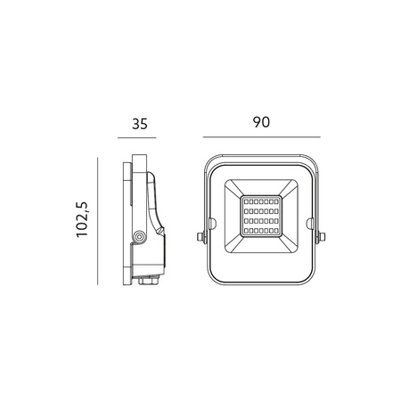 Venkovní LED reflektor Zahrada 20W 1800lm 6500K Cold 120° IP65 Black MHN Kobi