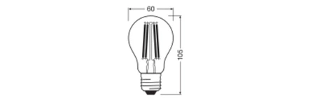 LED žárovka A60 E27 11W = 100W 1521lm 4000K neutrální bílá 300° Filament Classic Ledvance