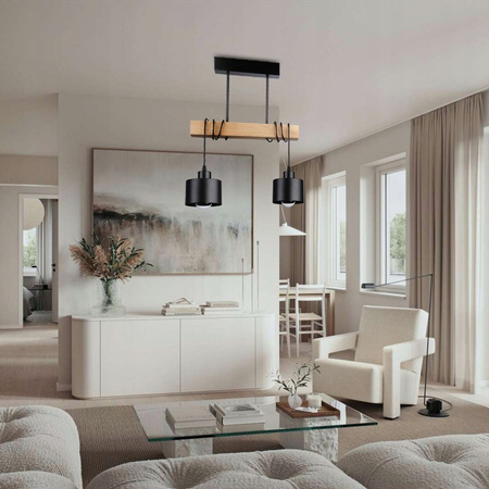 Masterled Stropní svítidlo 2x E27 Černohnědá závěsná lampa Elza