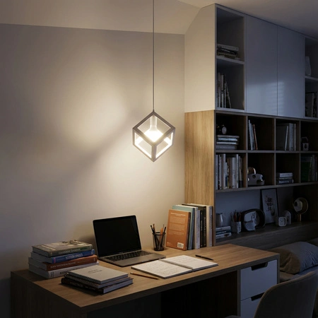 1x E27 Závěsná lampa, geometrická čtvercová Bílá ZWIS TALUS LUMILED