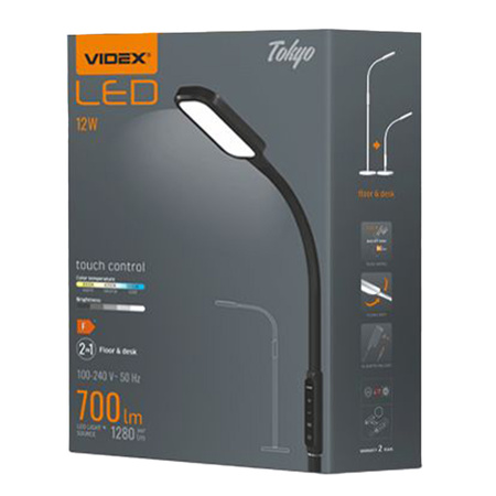 Stolní lampa 2v1 LED 12W 3000K-5500K CCT Stmívatelná dotyková černá