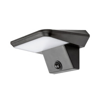 Zahradní LED solární lampa nástěnná lampa QESA 10W 4000K IP44 dolů se senzorem pohybu černobílá RABALUX