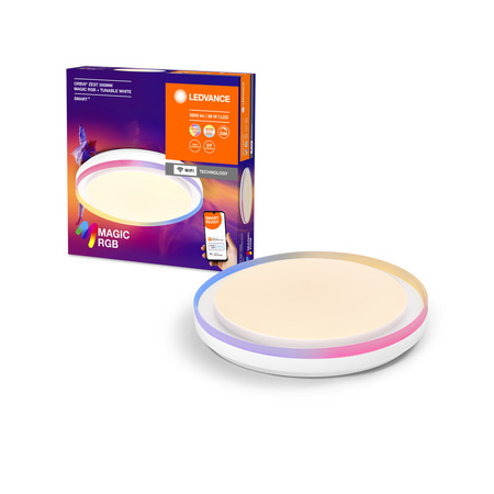 Plafond LED svítidlo pro povrchovou montáž 38W 1050lm RGB CCT se stmívatelným podsvícením 50cm bílé SMART+ WiFi Orbis Ledvance