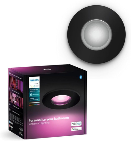 LED Xamento 4,2W IP44 CCT RGB Kruhové černé svítidlo do koupelny PHILIPS HUE Bluetooth