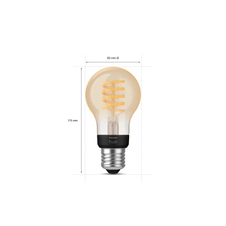 3x LED žárovka E27 A60 7W = 40W 550lm 2200-4500K CCT FILAMENT SMART Smart Bluetooth ZigBee White Ambiance Philips HUE