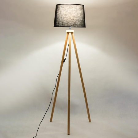 Stojací lampa E27, Nastavitelnou Výškou Černá CLARA LUMILED