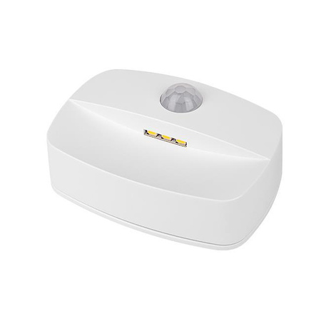 LED bateriové noční světlo 0,6W 50lm 4000lm neutrální 90° se senzorem pohybu bílé Lima Masterled