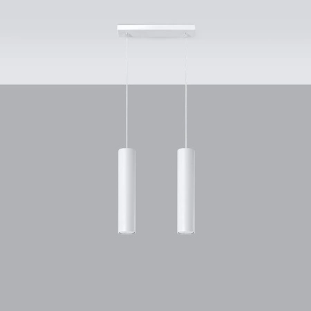 LAGOS 2 2xGU10 Minimalistické bílé závěsné stropní svítidlo SOLLUX