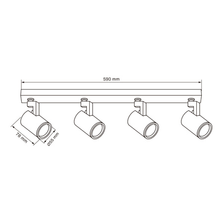 Nástěnné a stropní bodové svítidlo 4x GU10 černé LYNX Sanico Goldlux