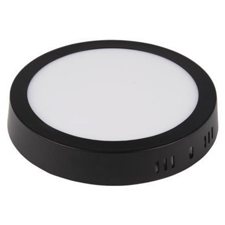 Přisazené stropní svítidlo LED panel 12W 4000K Černé kulaté Proma LVT