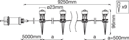 LED dekorativní světelné body 6W 3000K teplé ENDURA GARDEN 9 Dot LEDVANCE