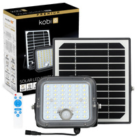 Venkovní solární LED reflektor 10W 1500lm 4000lm neutrální 120° se senzorem pohybu a soumraku IP65 černý MHCS Kobi