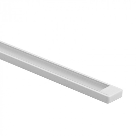 Hliníkový povrchový profil LED bílý 1m s průhledným difuzorem pro LED pásky + koncovky Ecolight řady N