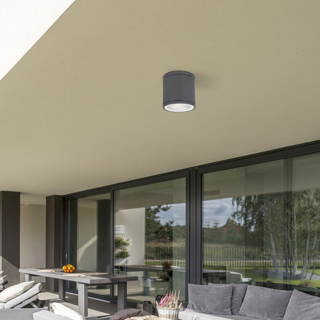 Venkovní LED zahradní stropní svítidlo AKRON GU10 IP54 stropní trubice antracitová RABALUX