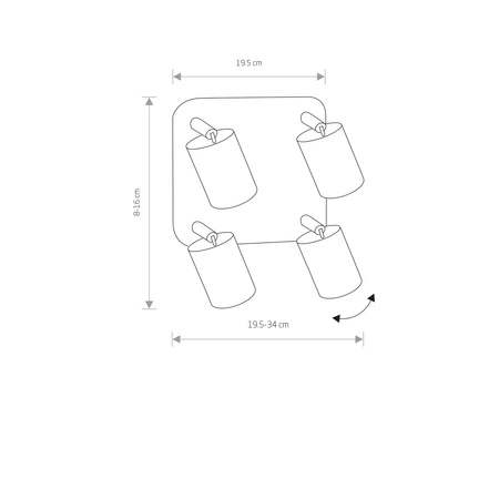 EYE Spot 6017 Nowodvorski nástěnná lampa bílá 4xGU10 nástěnná lampa pohyblivá ocel + sklo minimalistická