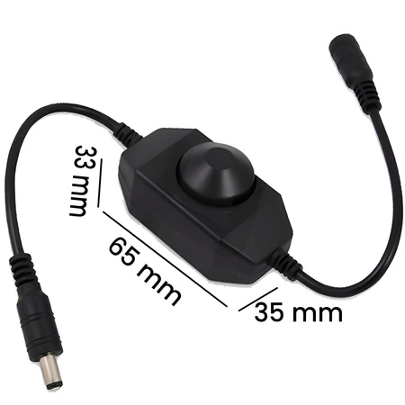 Stmívač pro LED pásky Manuální ovladač 6A 12 - 24V ČERNÝ