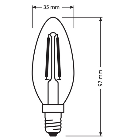LED žárovka na svíčku E14 B35 5.9 = 60W 806lm 2700K Teplá bílá 360° vlákno PHILIPS Stmívatelné