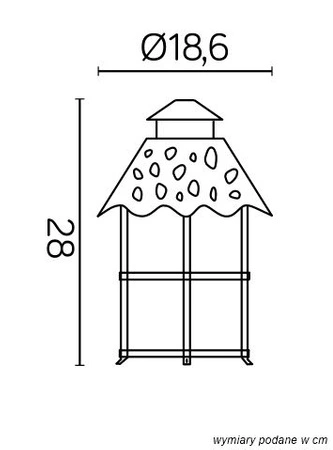 Hlava stínidla pro venkovní stojící zahradní lampu Toledo K 1018 R E27 Su-Ma