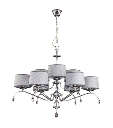 EGIDA závěsná stropní lampa 9xE27 Lustr Glamour Crystals Silver Jupiter