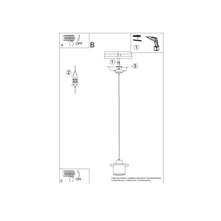 E27 Concrete MAB Persian Indigo Stropní závěsné svítidlo SL.1363 Sollux