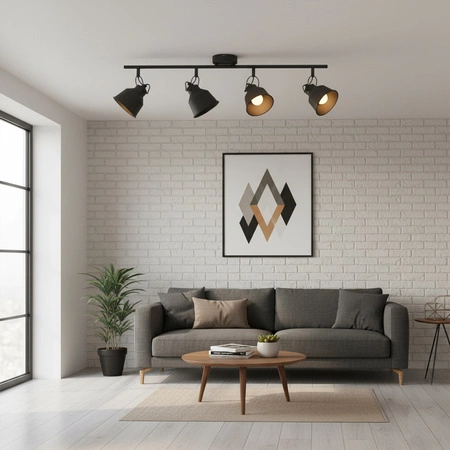 Nástěnné a stropní bodové svítidlo 4x E14 černé NIKO Sanico Goldlux