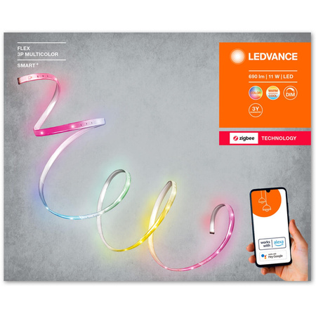 Flexibilní LED pásek 11W CCT RGB Flex 3P 1.8m LEDVANCE SMART+ ZigBee Stmívatelné