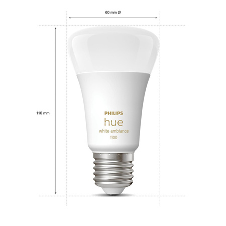 LED žárovka E27 A60 8W CCT PHILIPS HUE White & Ambiance Bluetooth Zigbee