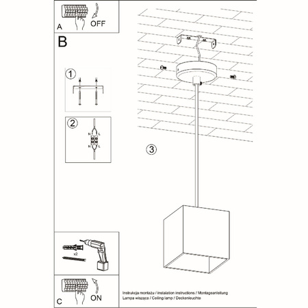 LED závěsné stropní svítidlo QUAD GU10 Overhang White SOLLUX