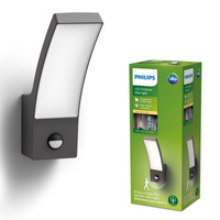 Zahradní lampa LED nástěnná lampa SPLAY IR myGarden 12W 2700K IP44 s pohybovým a soumrakovým senzorem antracit PHILIPS