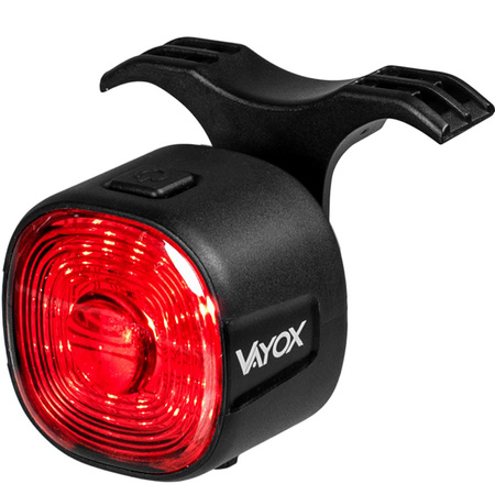 Zadní svítilna na kolo červená USB-C 6 režimů IP66 POWERFUL VAYOX