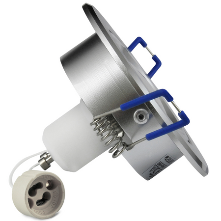 SUN OLAL vestavné stropní svítidlo. stříbrný pískovaný hliník GOLDLUX (Polux) + LED GU10 3.5W