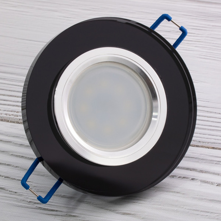 Skleněné Halogenová Podhledové svítidlo GU10, MR16 Stálá Kulatá Černá ARIEL LUMILED