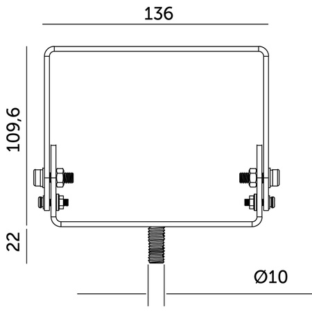 Držák LED průmyslového svítidla Anica 100W Black Kobi