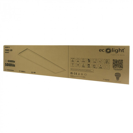 LED panel 120x30 Zapuštěný podhledový panel 50W 6500lm 6500K studená bílá podsvícený Ecolight