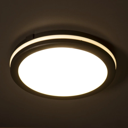 Stropní LED svítidlo pro povrchovou montáž 12W 1150lm CCT IP65 kulaté černé BENO KANLUX